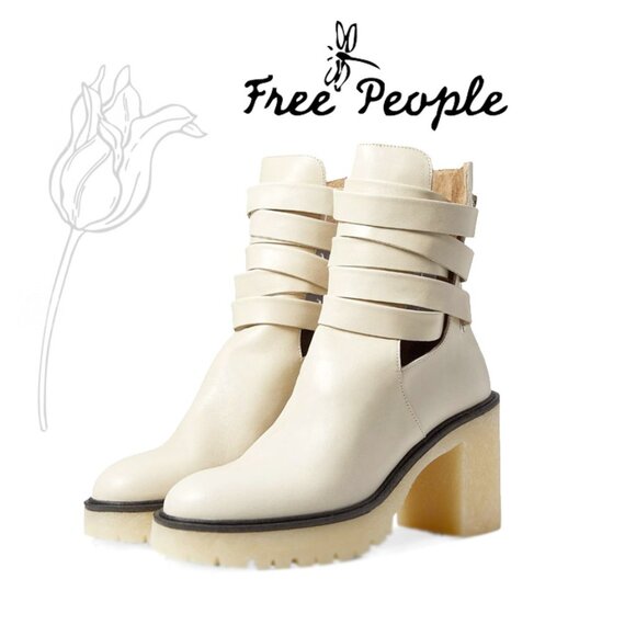 Free People Jesse Cutout Platform Off White Boot